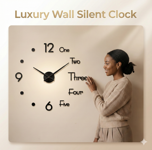 Silent Frameless Large Wall Clock