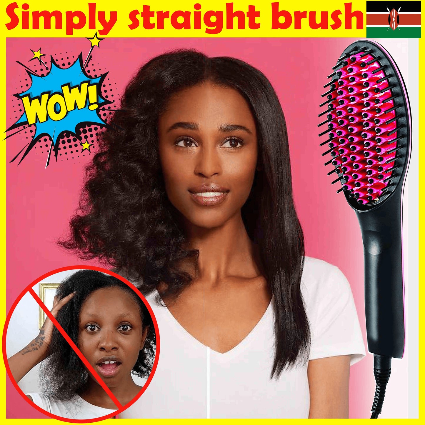 Hair Brush Straightener